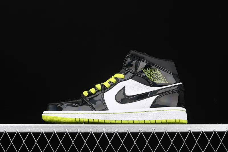 All categories Air Jordan Jordan series basketball shoes Air Jordan 1 Mid Air Jordan 1 Mid SE AJ1 Joe 1 black colorful chameleon green apple green BQ6931-003